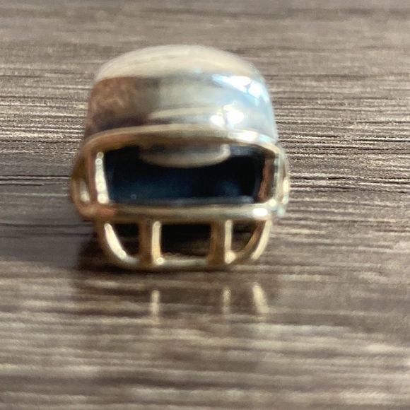 Authentic Pandora 14K Gold Sterling Silver FOOTBALL Helmet Charm - Picture 5 of 8